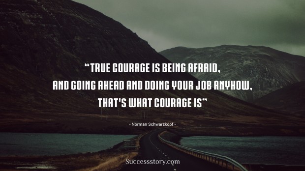 true courage is being afraid, and going ahead and doing your job anyhow, that s what courage is   norman schwarzkopf  